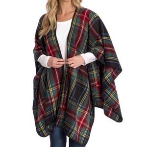WOOLRICH Cozy Blanket Wrap, Bristol Tartan Plaid, One Size